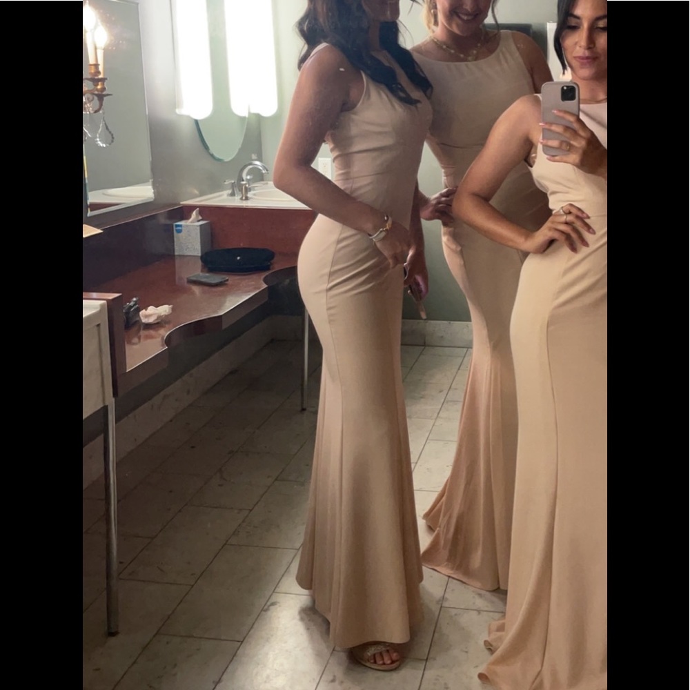 AMSALE Joelle BRIDESMAID DRESS in fawn